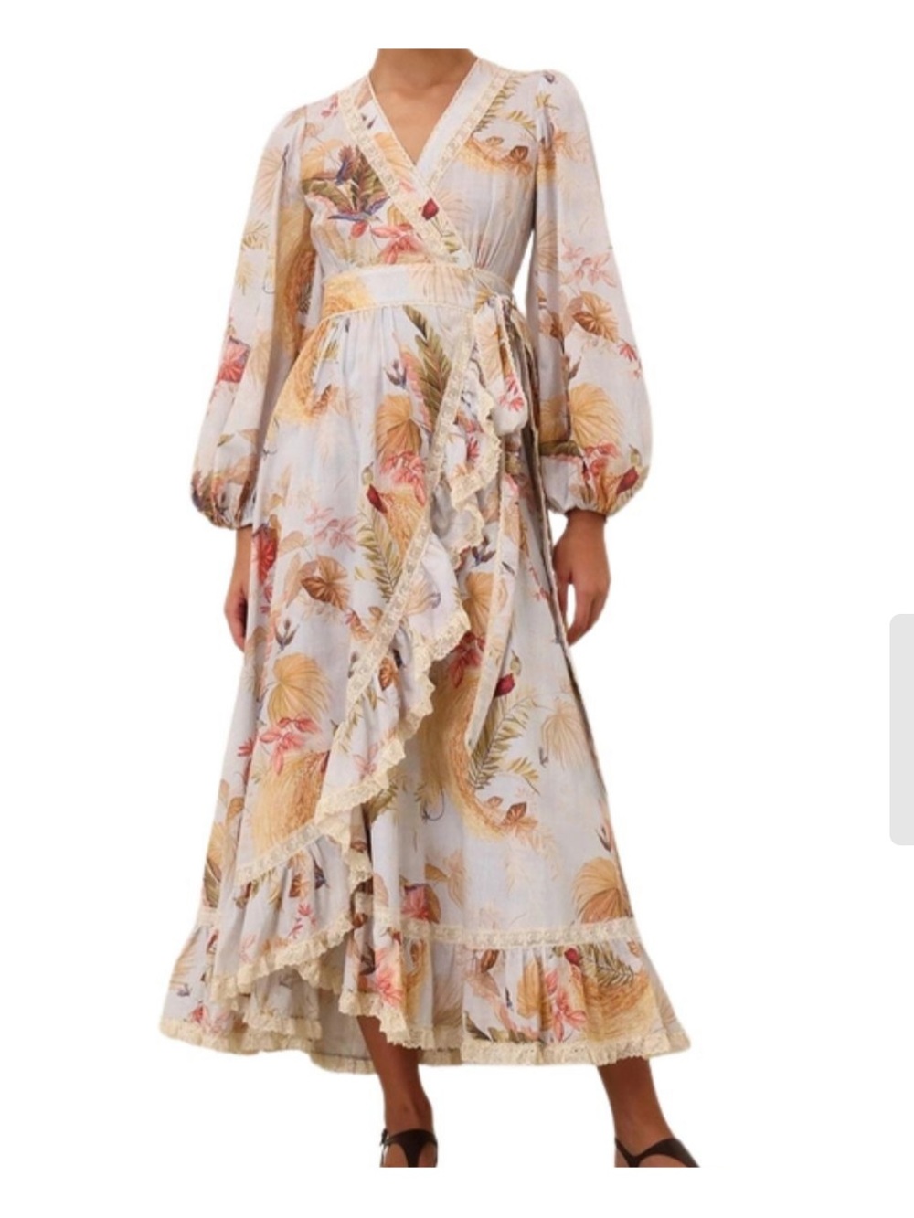 Zimmermann Light Blue AscensiFloral Wrap Dress NWT
